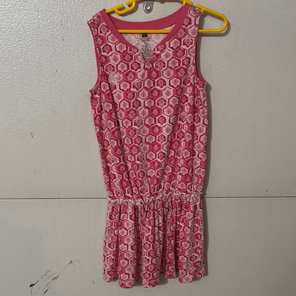 Pink Geometric Sleeveless Dress